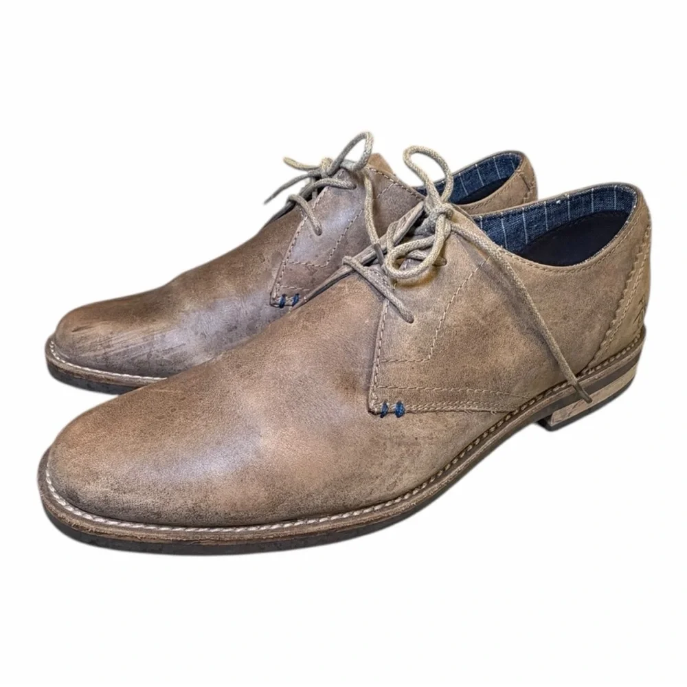 Original Penguin Men’s Suede Derby Shoes Brown Lace Up Size 10‎